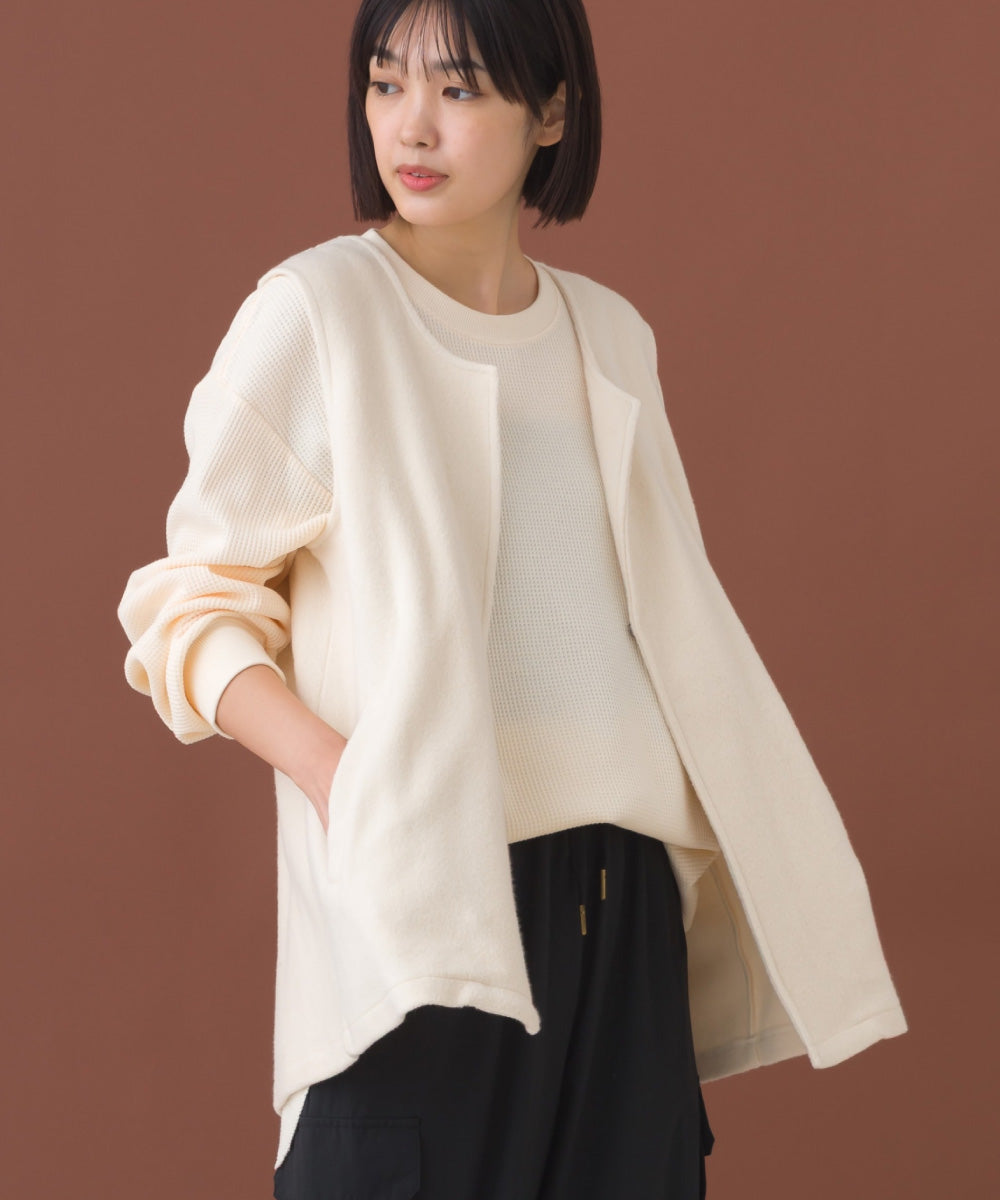 【OMNES】フェルトノーカラージレベスト【253W427OMN028】