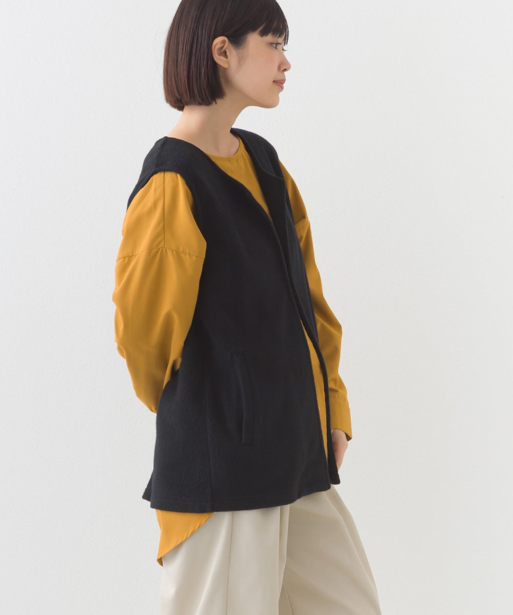 【OMNES】フェルトノーカラージレベスト【253W427OMN028】