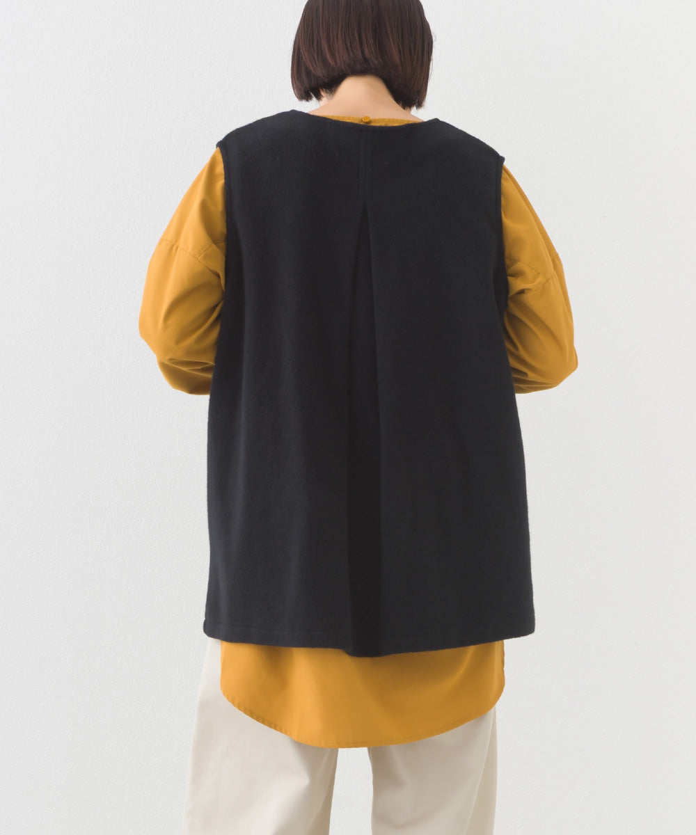 【OMNES】フェルトノーカラージレベスト【253W427OMN028】