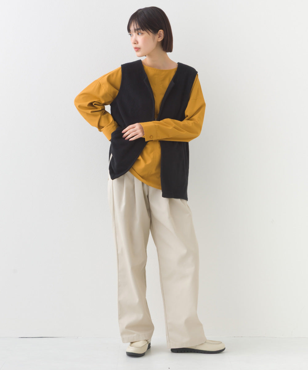 【OMNES】フェルトノーカラージレベスト【253W427OMN028】