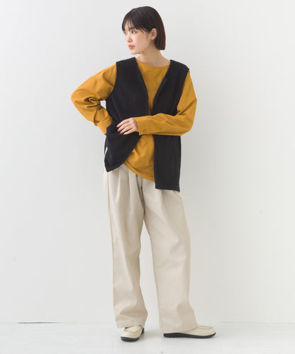 【OMNES】フェルトノーカラージレベスト【253W427OMN028】