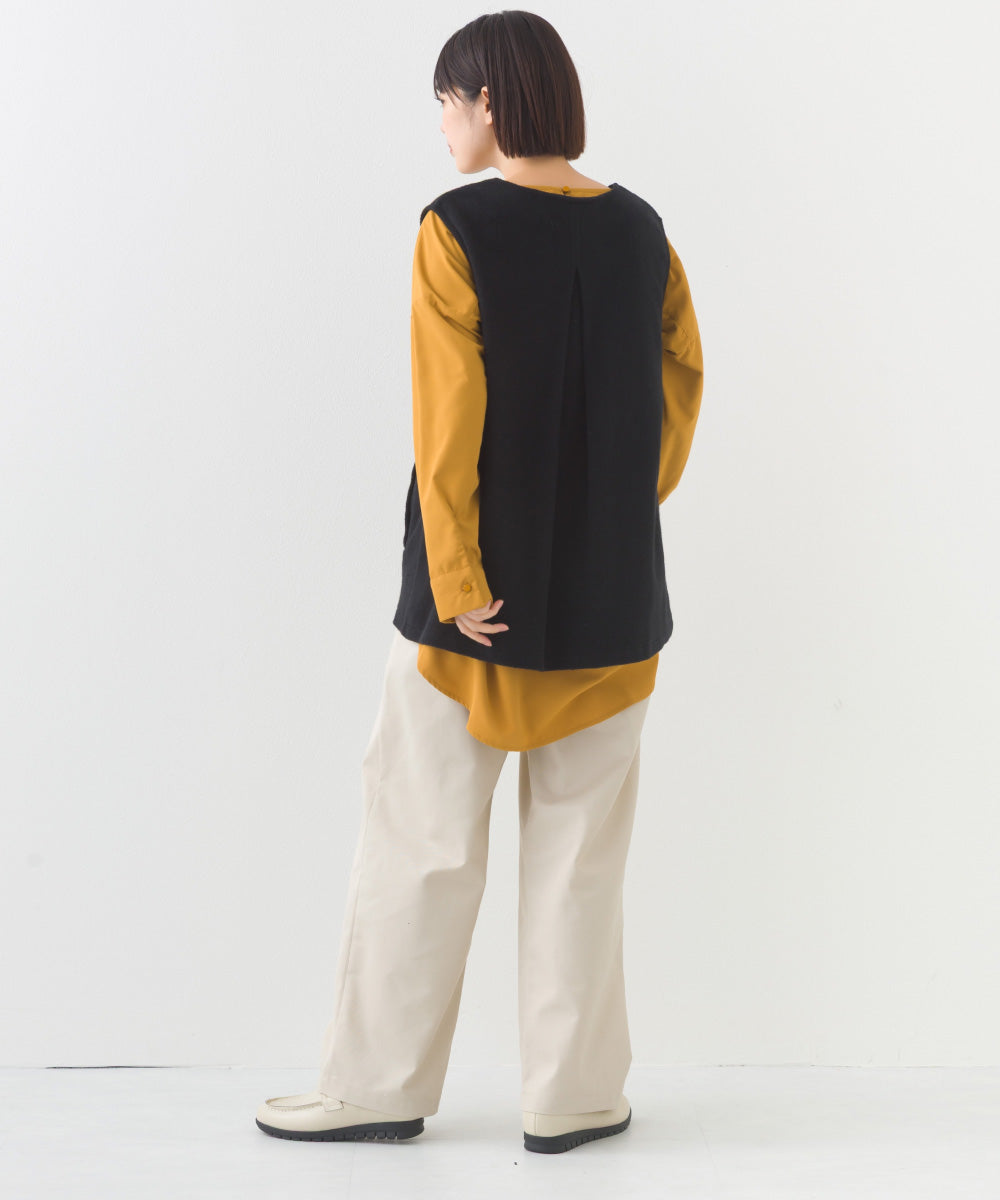 【OMNES】フェルトノーカラージレベスト【253W427OMN028】