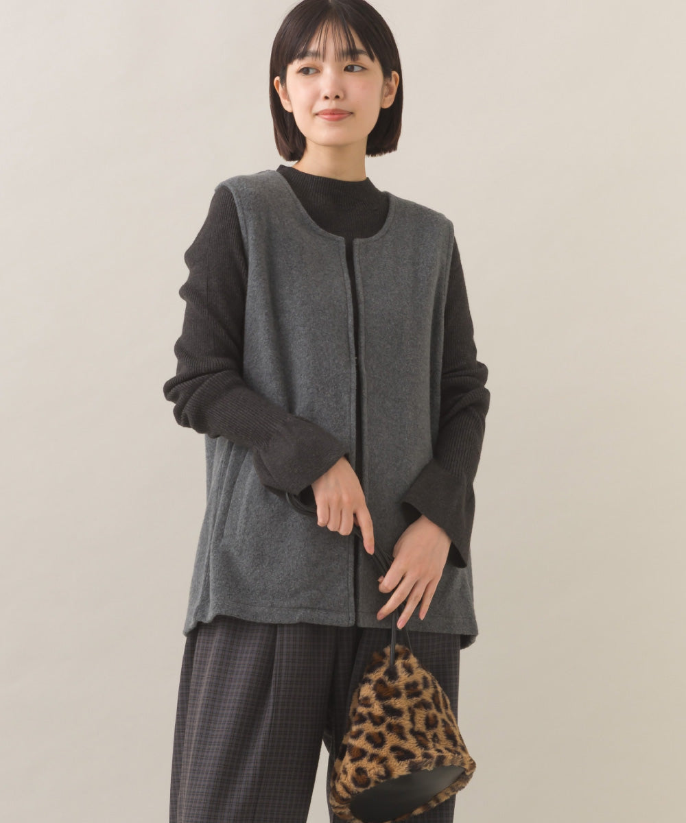 【OMNES】フェルトノーカラージレベスト【253W427OMN028】