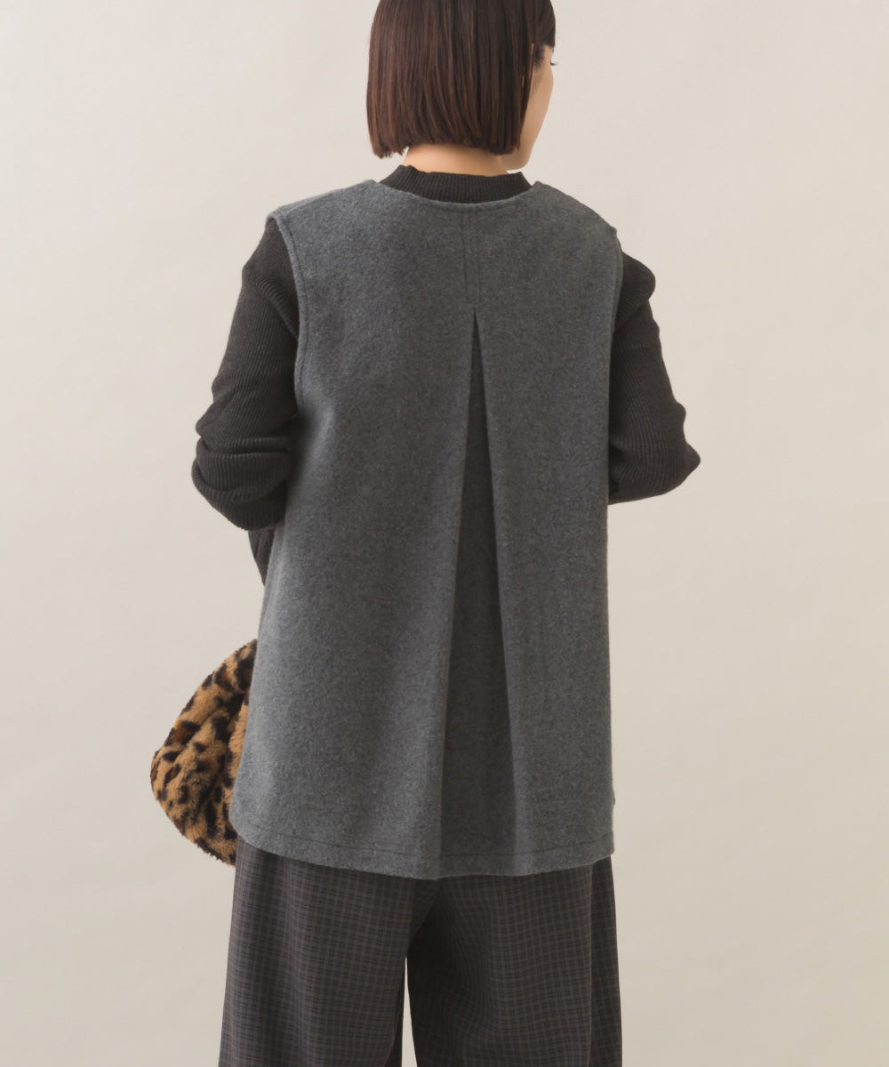 【OMNES】フェルトノーカラージレベスト【253W427OMN028】