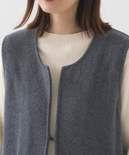 【OMNES】フェルトノーカラージレベスト【253W427OMN028】