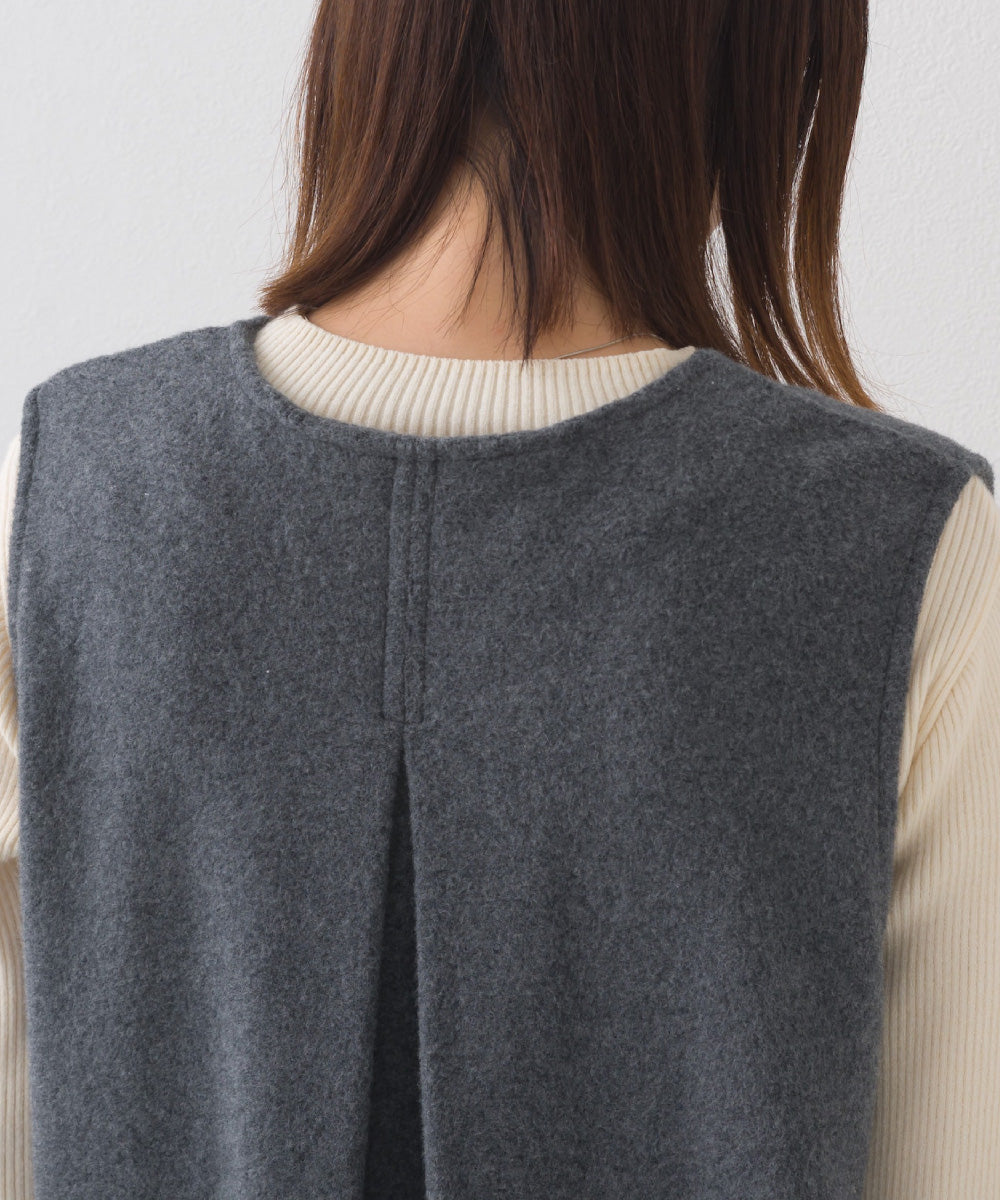 【OMNES】フェルトノーカラージレベスト【253W427OMN028】