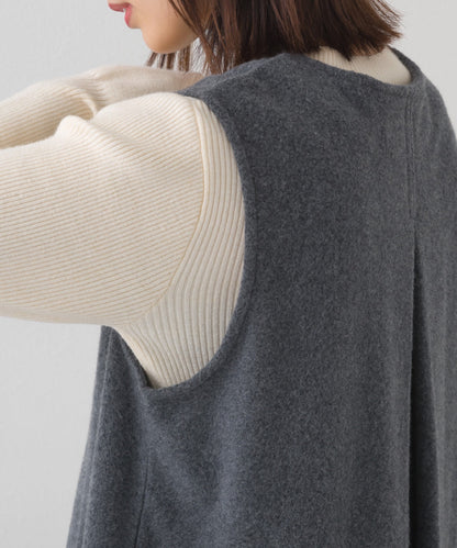 【OMNES】フェルトノーカラージレベスト【253W427OMN028】