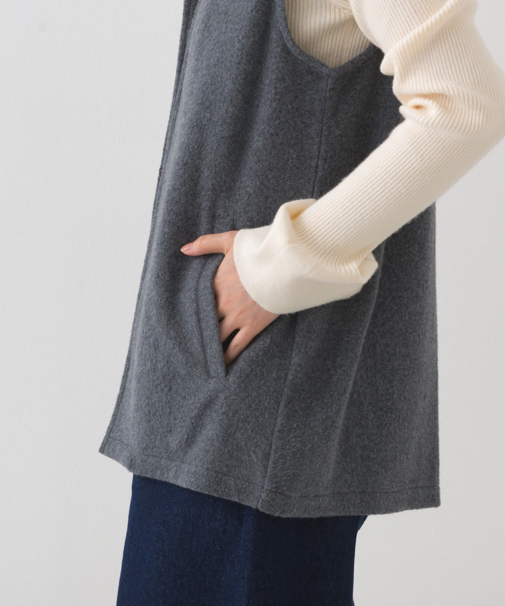 【OMNES】フェルトノーカラージレベスト【253W427OMN028】