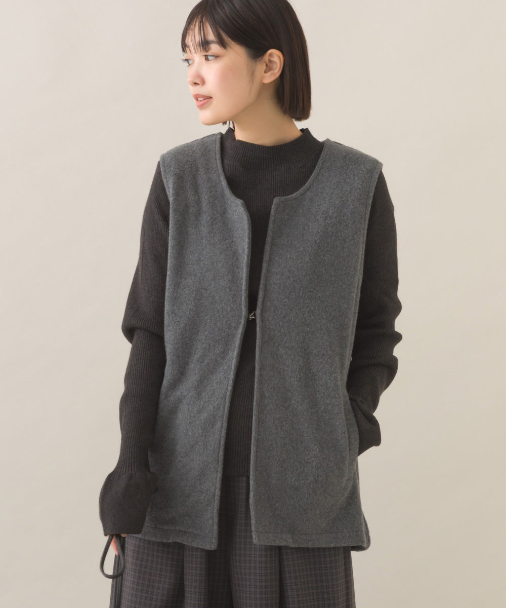 【OMNES】フェルトノーカラージレベスト【253W427OMN028】