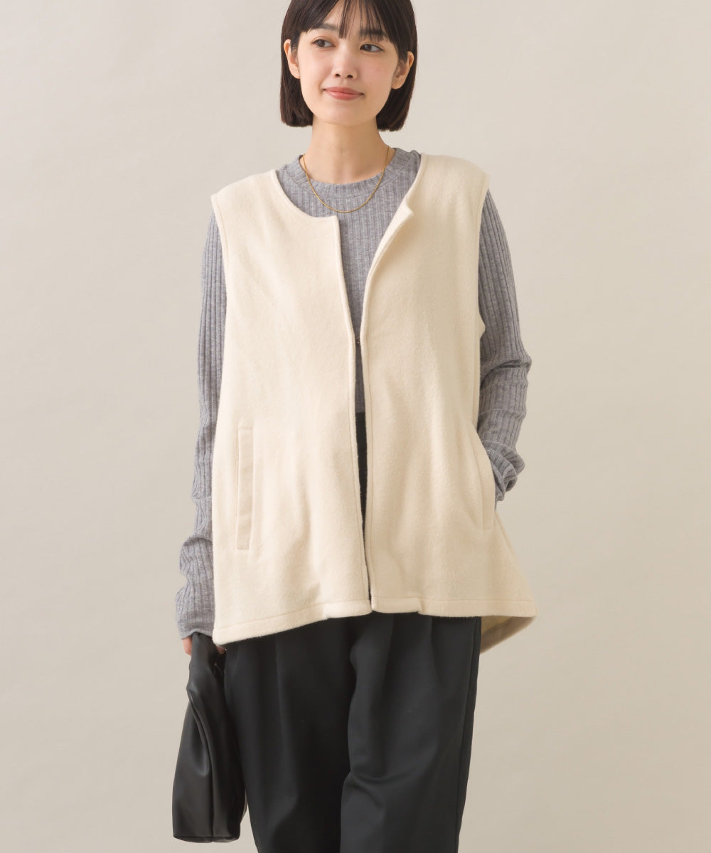 【OMNES】フェルトノーカラージレベスト【253W427OMN028】