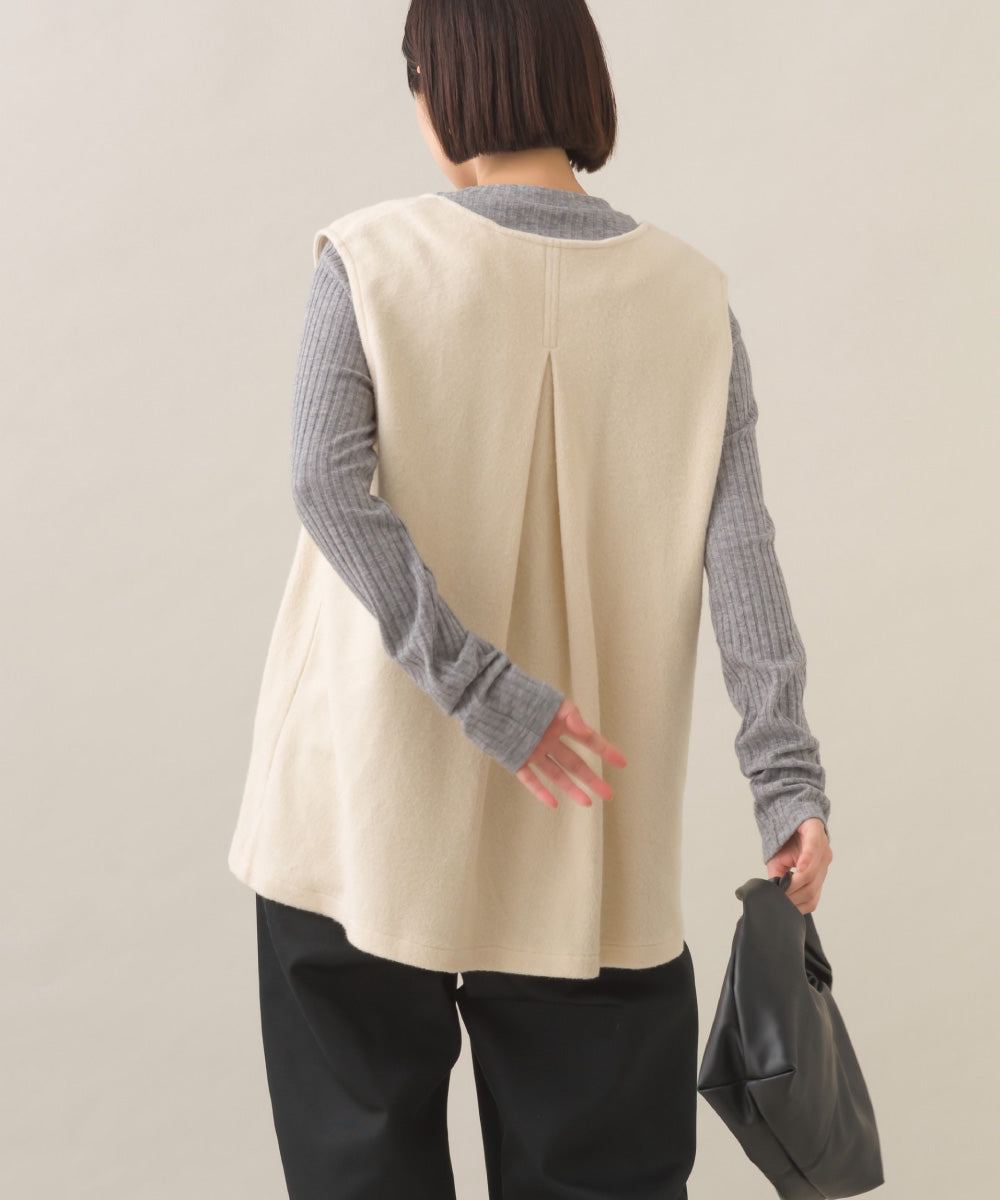 【OMNES】フェルトノーカラージレベスト【253W427OMN028】