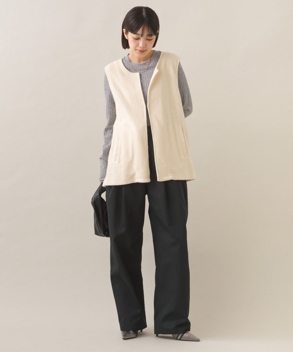 【OMNES】フェルトノーカラージレベスト【253W427OMN028】