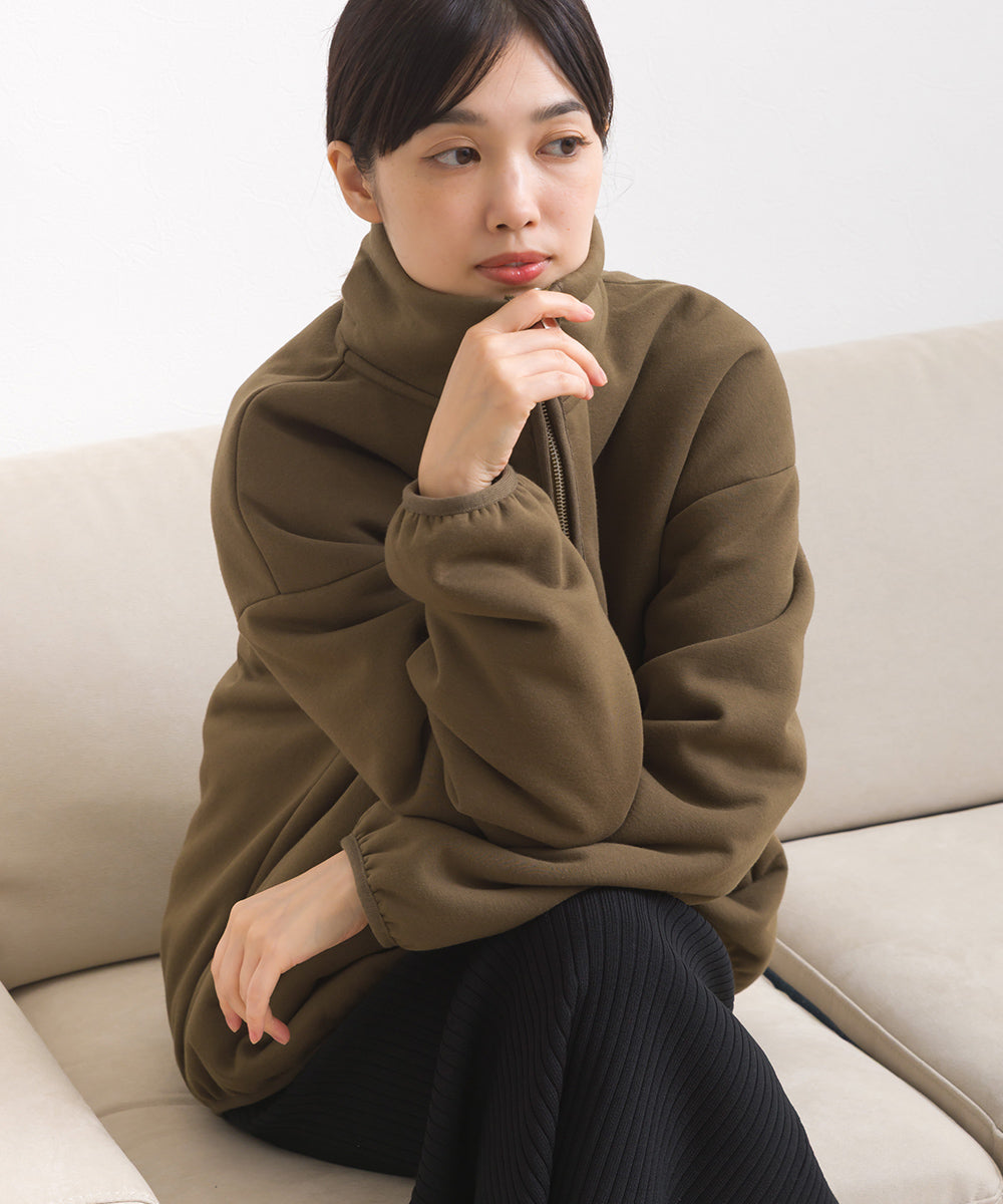 【OMNES】裏起毛ボンディング スタンドジップオーバーサイズブルゾン【253W427OMN031】