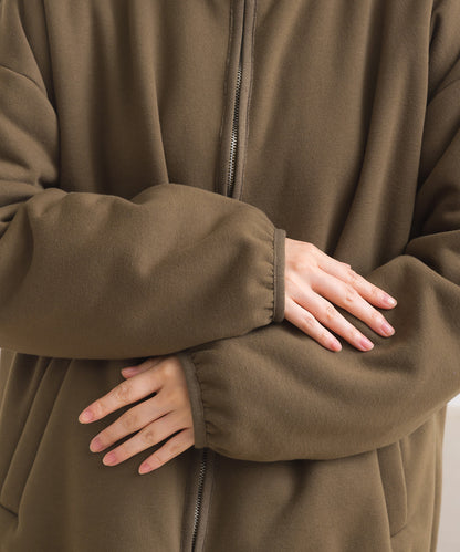 【OMNES】裏起毛ボンディング スタンドジップオーバーサイズブルゾン【253W427OMN031】