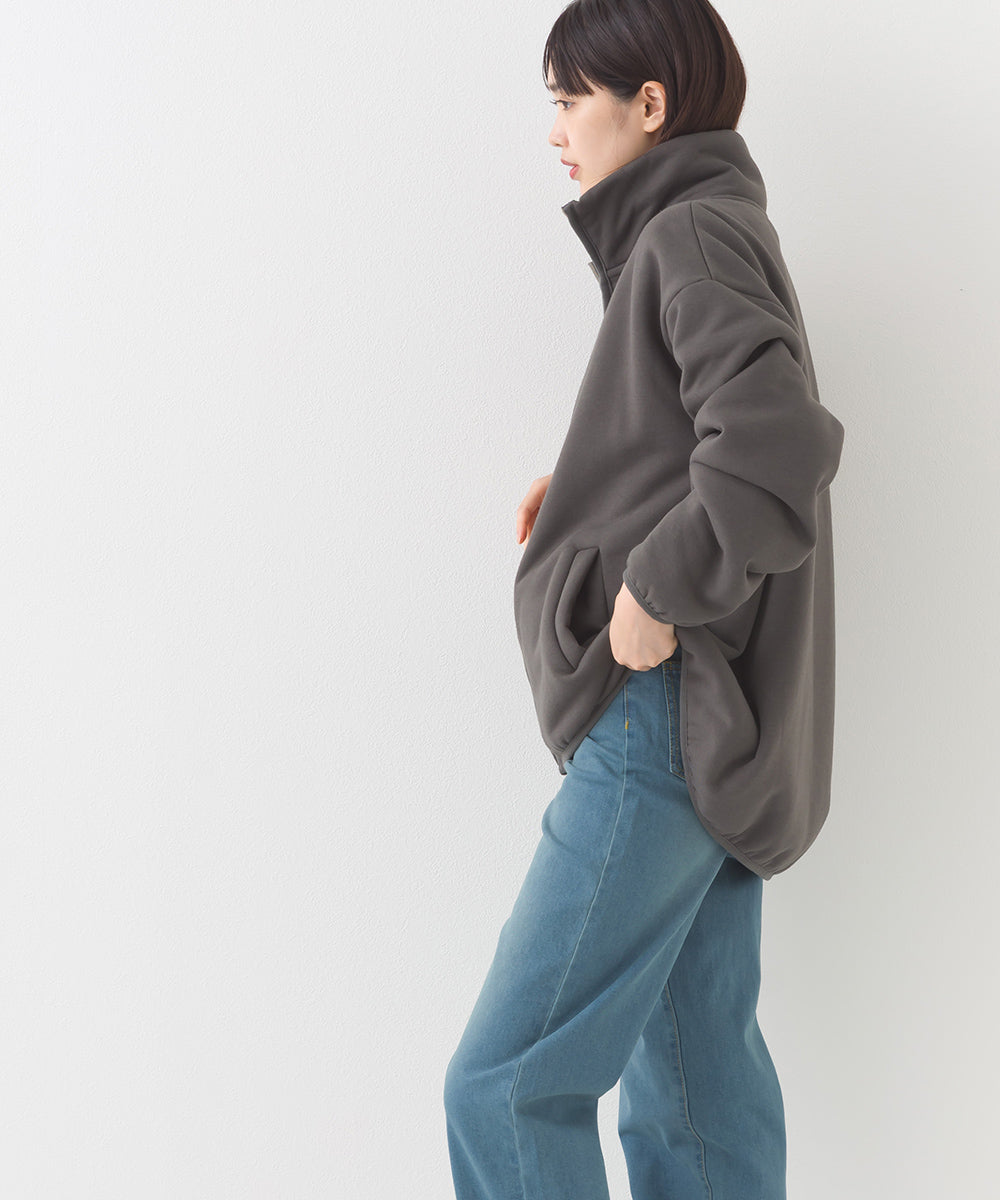 【OMNES】裏起毛ボンディング スタンドジップオーバーサイズブルゾン【253W427OMN031】