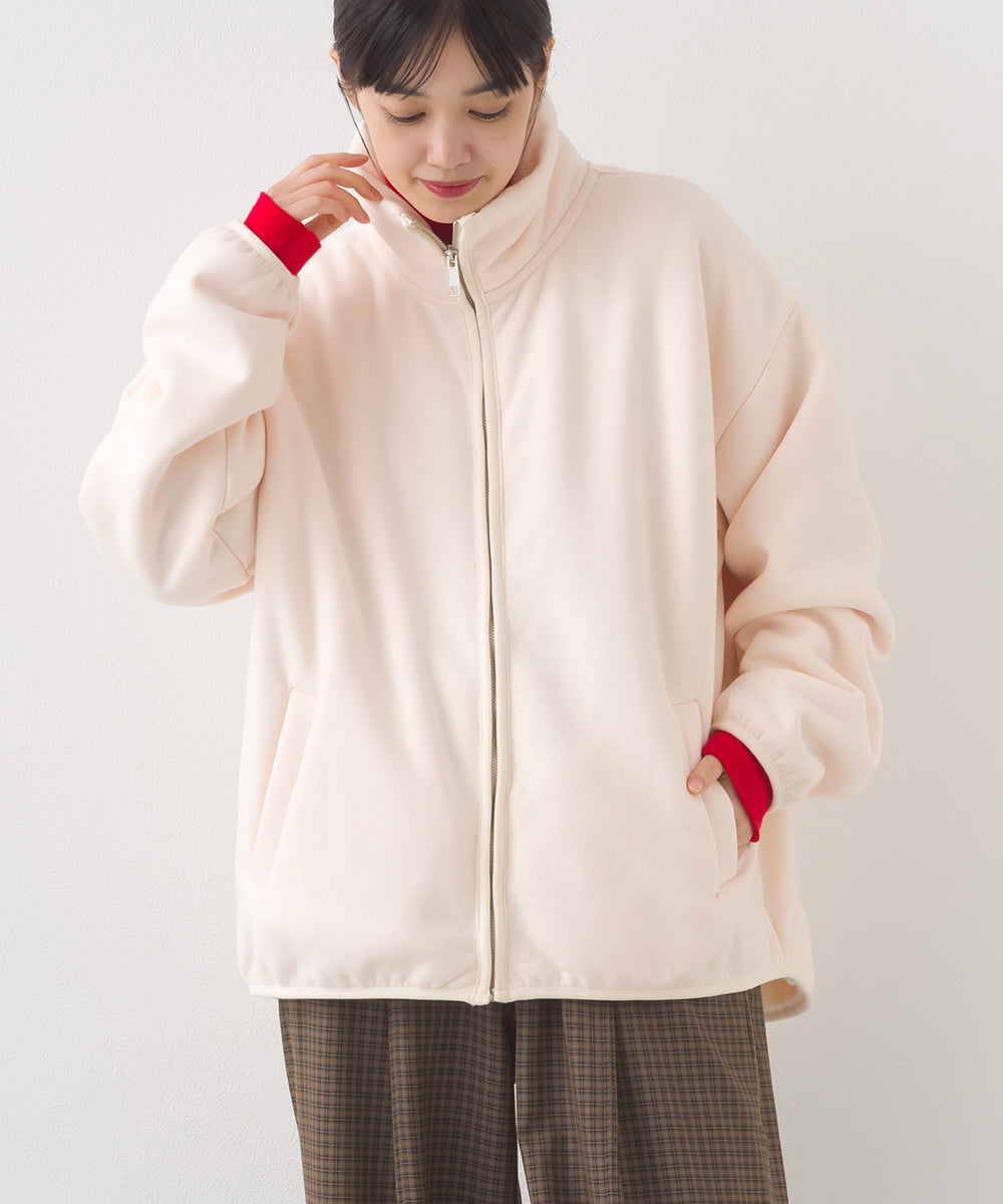 【OMNES】裏起毛ボンディング スタンドジップオーバーサイズブルゾン【253W427OMN031】