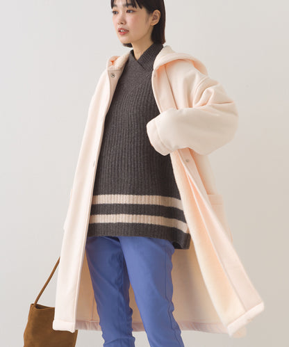 【OMNES】裏起毛ボンディングボタンフードコートアウター【253W427OMN032】