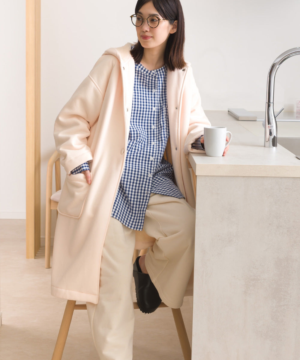 【OMNES】裏起毛ボンディングボタンフードコートアウター【253W427OMN032】