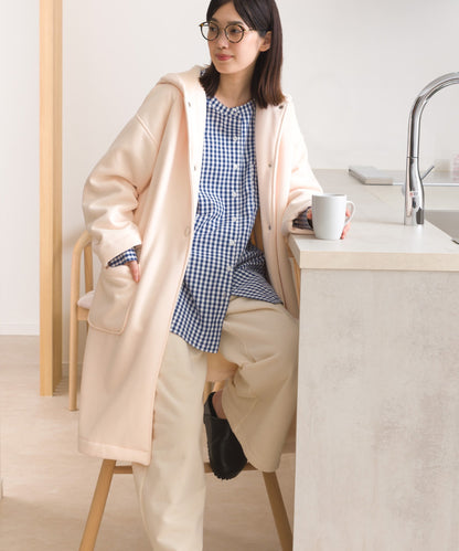 【OMNES】裏起毛ボンディングボタンフードコートアウター【253W427OMN032】