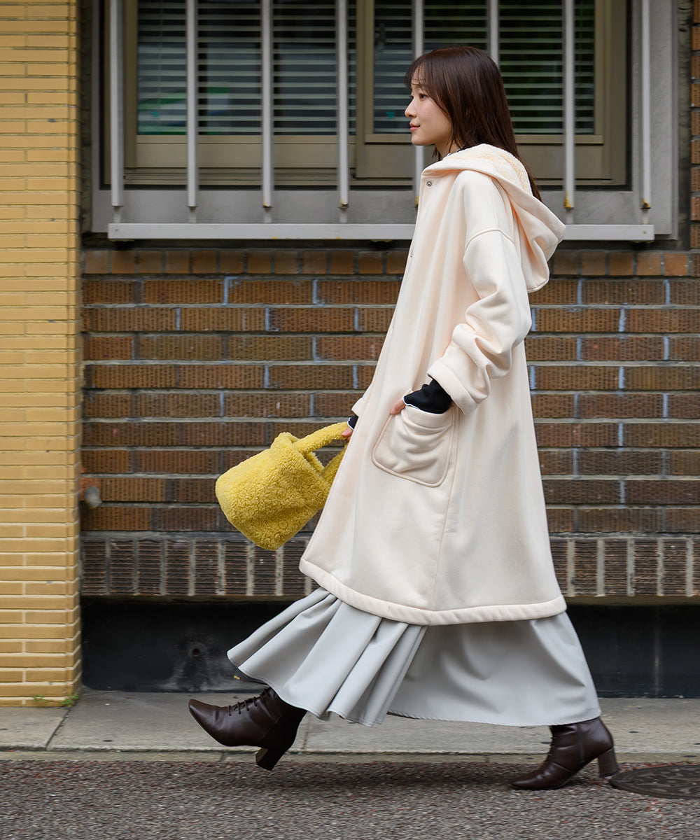 【OMNES】裏起毛ボンディングボタンフードコートアウター【253W427OMN032】