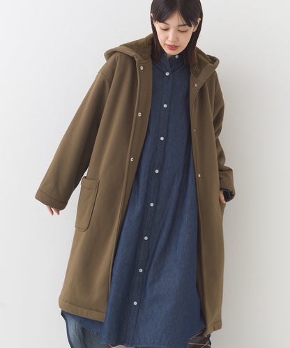 【OMNES】裏起毛ボンディングボタンフードコートアウター【253W427OMN032】