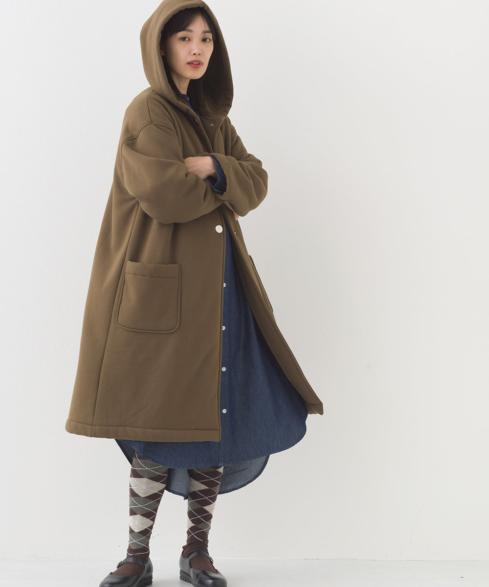 【OMNES】裏起毛ボンディングボタンフードコートアウター【253W427OMN032】