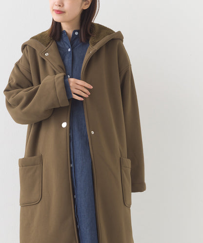 【OMNES】裏起毛ボンディングボタンフードコートアウター【253W427OMN032】