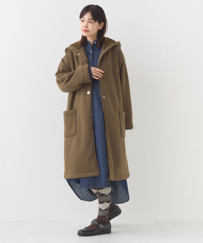 【OMNES】裏起毛ボンディングボタンフードコートアウター【253W427OMN032】