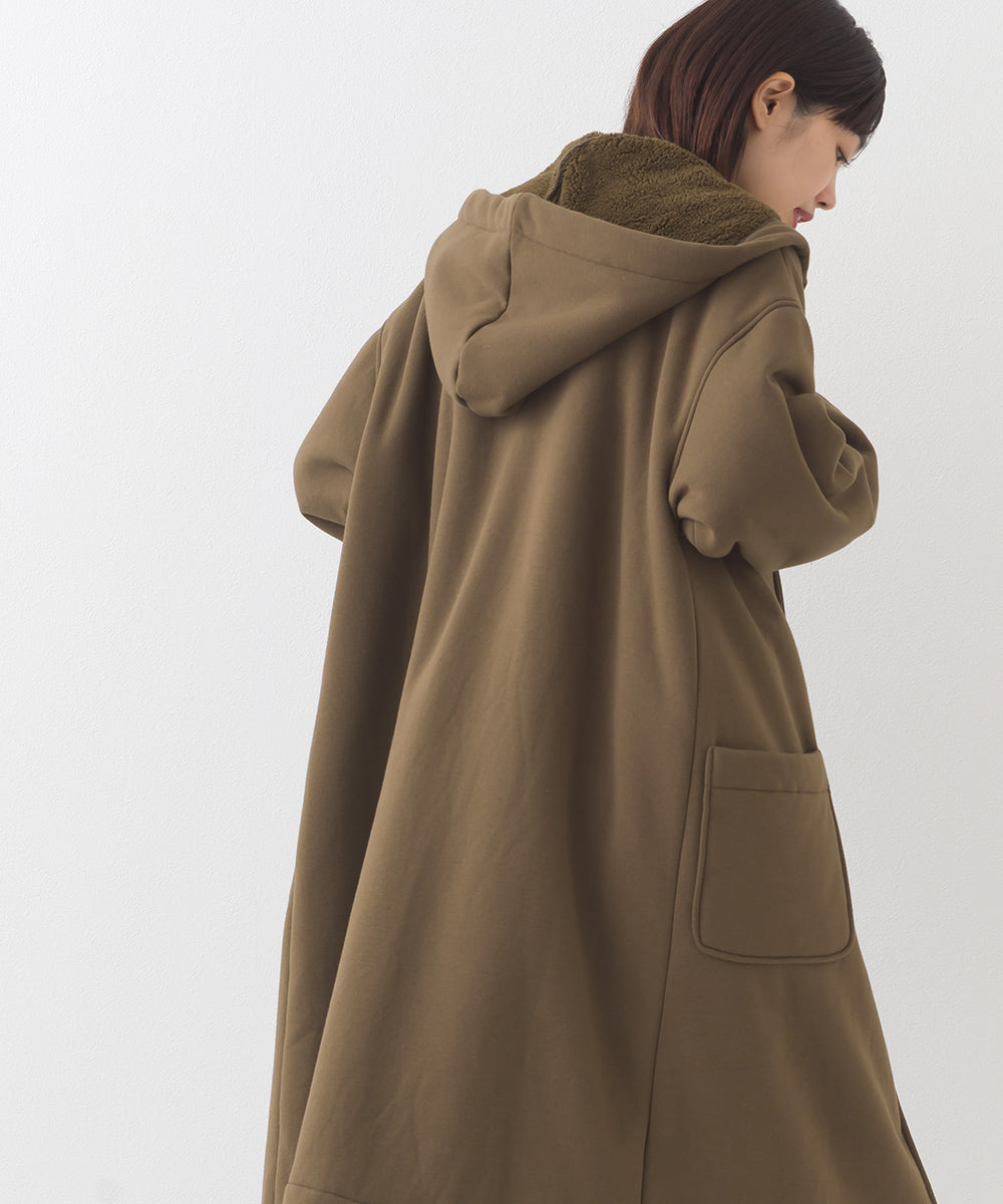 【OMNES】裏起毛ボンディングボタンフードコートアウター【253W427OMN032】