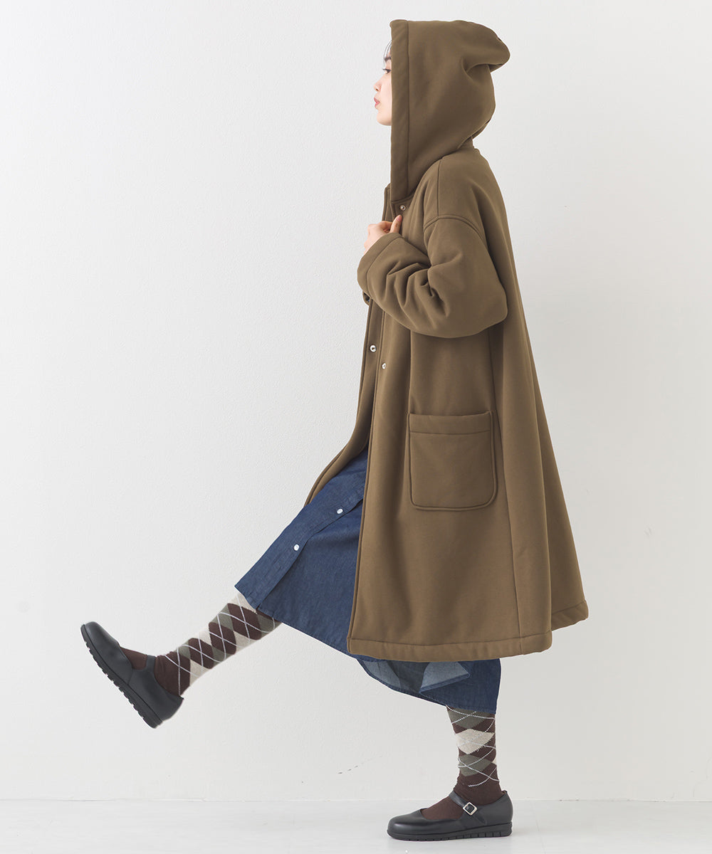 【OMNES】裏起毛ボンディングボタンフードコートアウター【253W427OMN032】