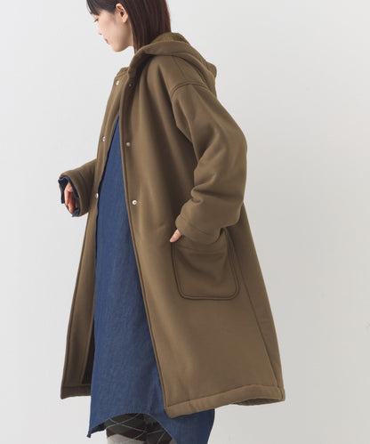 【OMNES】裏起毛ボンディングボタンフードコートアウター【253W427OMN032】