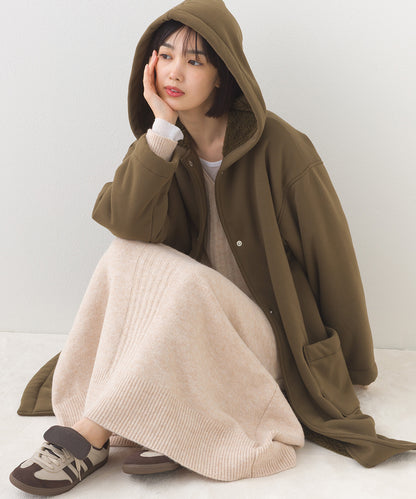 【OMNES】裏起毛ボンディングボタンフードコートアウター【253W427OMN032】