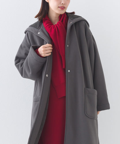 【OMNES】裏起毛ボンディングボタンフードコートアウター【253W427OMN032】