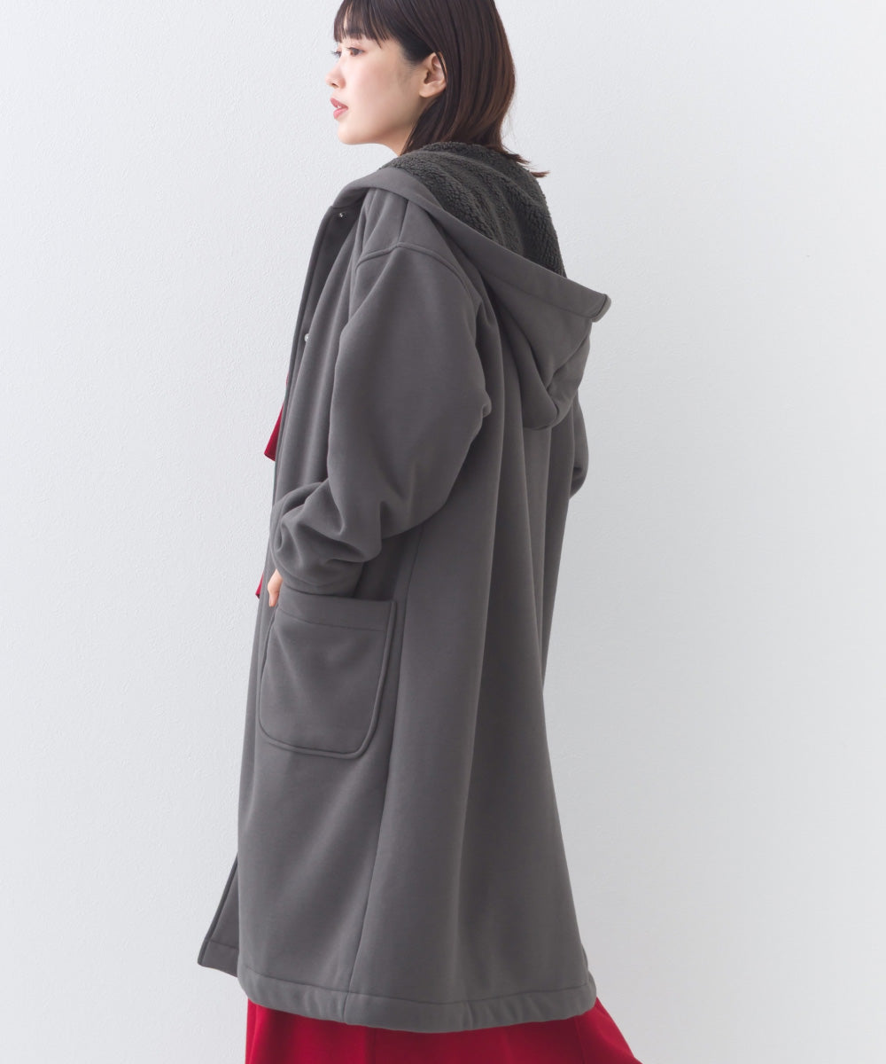 【OMNES】裏起毛ボンディングボタンフードコートアウター【253W427OMN032】