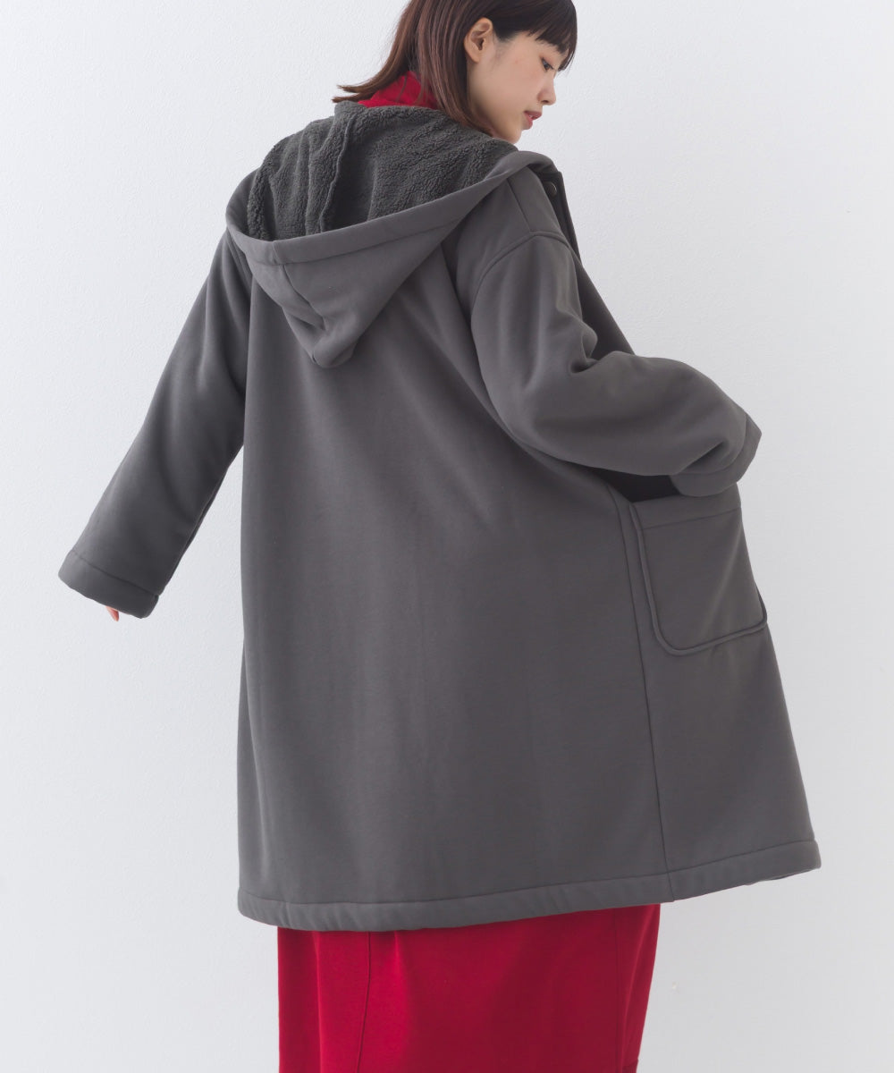 【OMNES】裏起毛ボンディングボタンフードコートアウター【253W427OMN032】