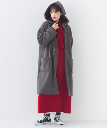 【OMNES】裏起毛ボンディングボタンフードコートアウター【253W427OMN032】