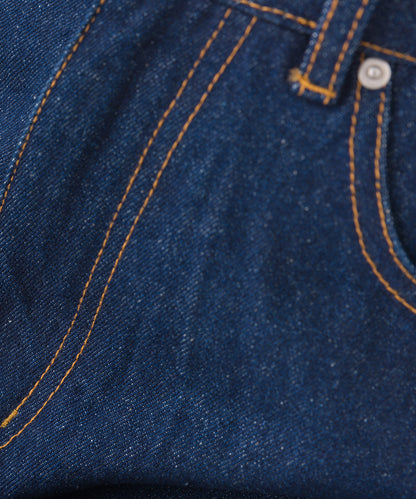 【OMNES】12oz ウォッシュ加工ハイウエストカーブデニムパンツ【253W427OMN038】