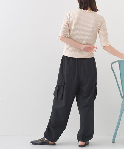 【OMNES】リップストップ裾ドロストカーゴワークパンツ【253W427OMN045】