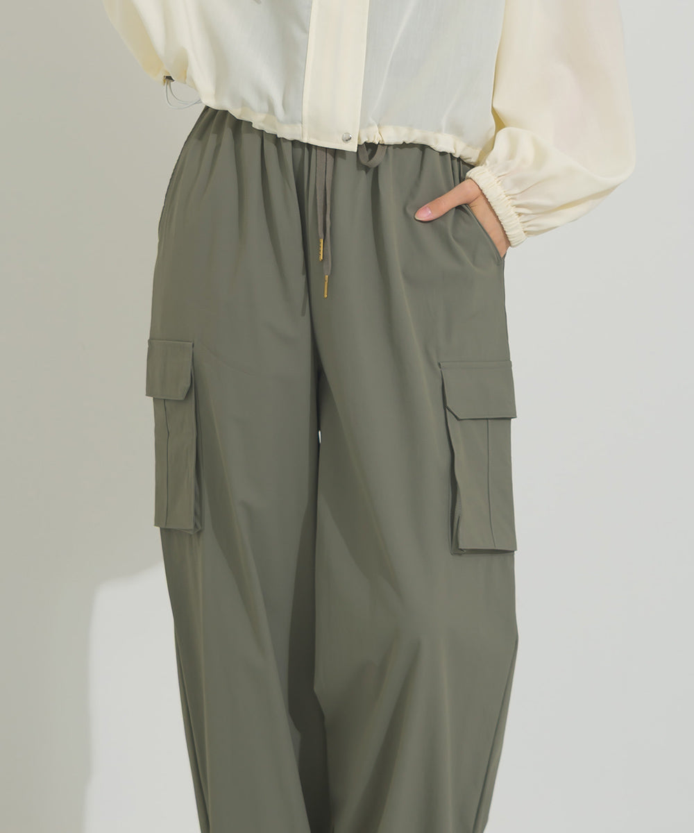 【OMNES】リップストップ裾ドロストカーゴワークパンツ【253W427OMN045】