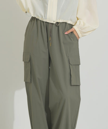 【OMNES】リップストップ裾ドロストカーゴワークパンツ【253W427OMN045】