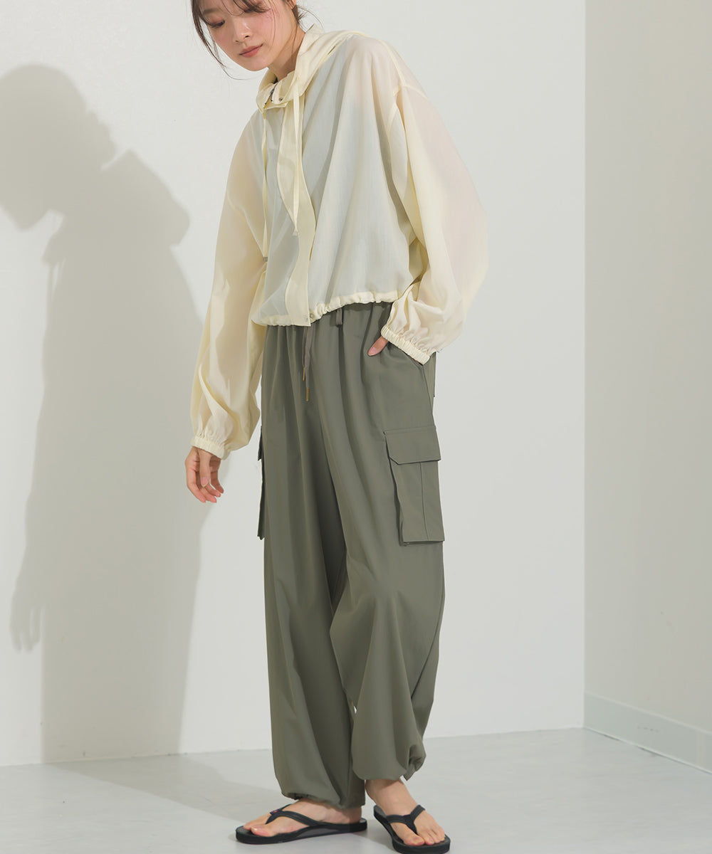 【OMNES】リップストップ裾ドロストカーゴワークパンツ【253W427OMN045】