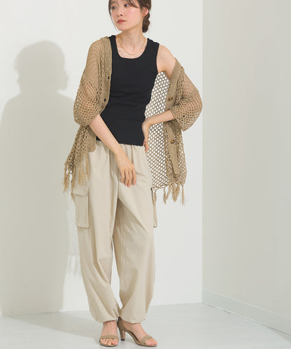 【OMNES】リップストップ裾ドロストカーゴワークパンツ【253W427OMN045】