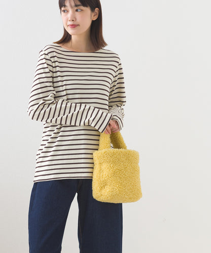 【OMNES】コットン長袖ボーダーTシャツ【253W427OMN048】