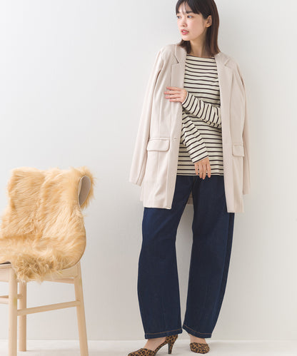 【OMNES】コットン長袖ボーダーTシャツ【253W427OMN048】