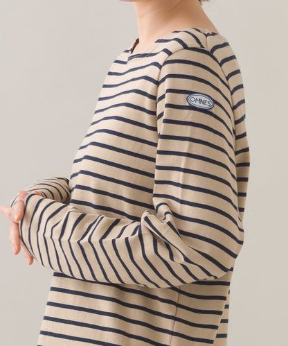 【OMNES】コットン長袖ボーダーTシャツ【253W427OMN048】