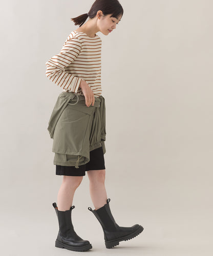 【OMNES】コットン長袖ボーダーTシャツ【253W427OMN048】