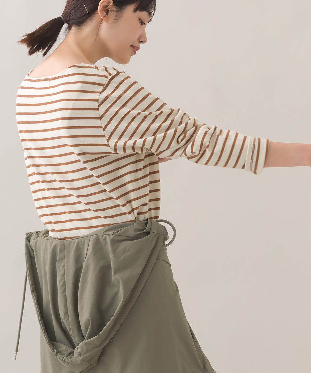 【OMNES】コットン長袖ボーダーTシャツ【253W427OMN048】