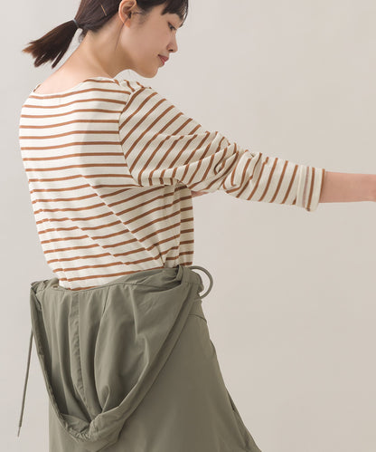 【OMNES】コットン長袖ボーダーTシャツ【253W427OMN048】