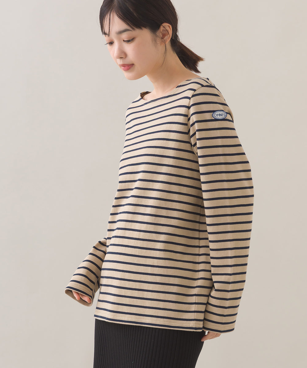 【OMNES】コットン長袖ボーダーTシャツ【253W427OMN048】
