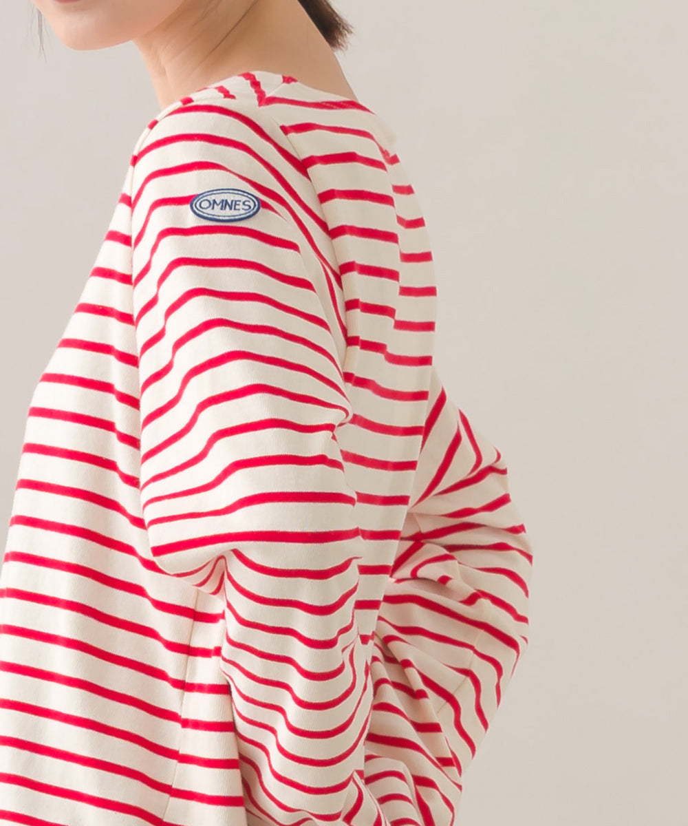 【OMNES】コットン長袖ボーダーTシャツ【253W427OMN048】